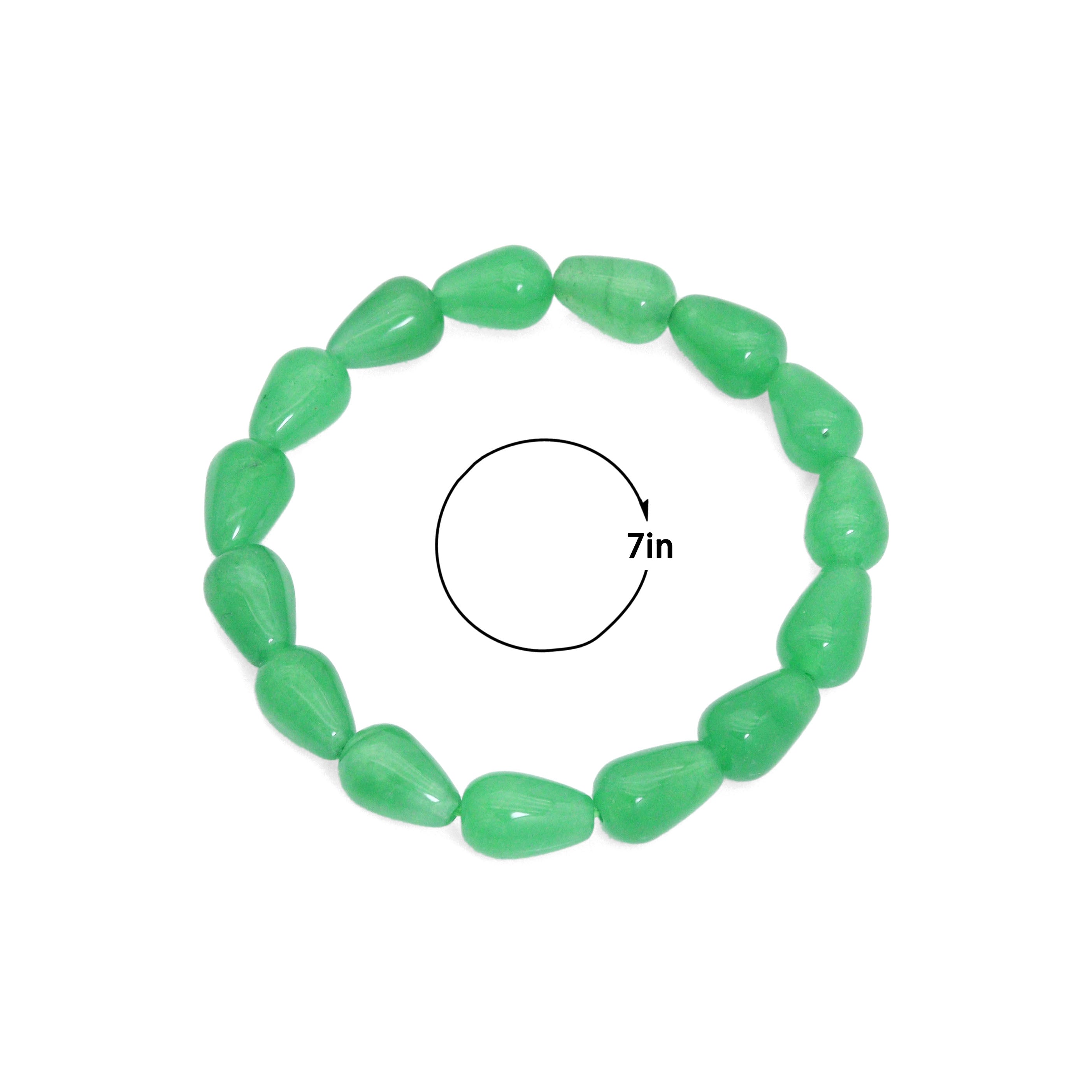 8x12mm Teardrop Aventurine Jade Stretchy Bracelet, Sku#EF709