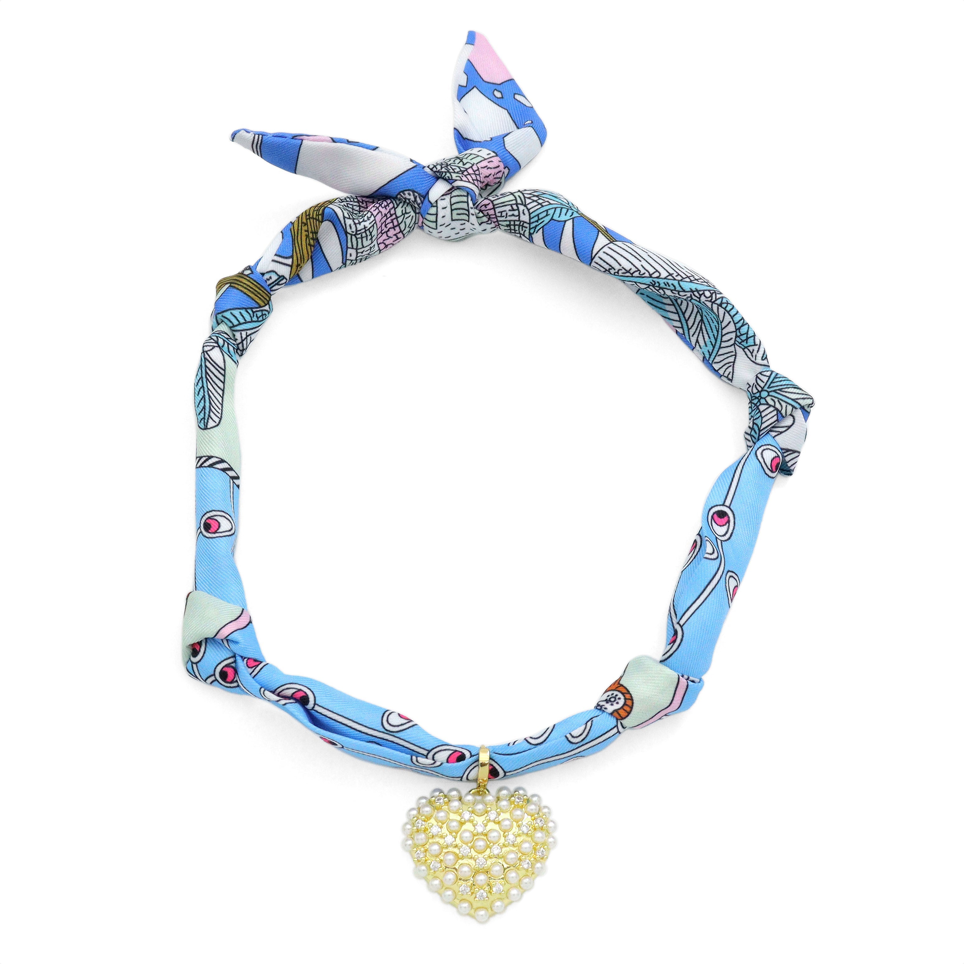 Convertible Scarf Necklace, Adjustable Silk Scarf Statement Necklace, sku#EF806-5