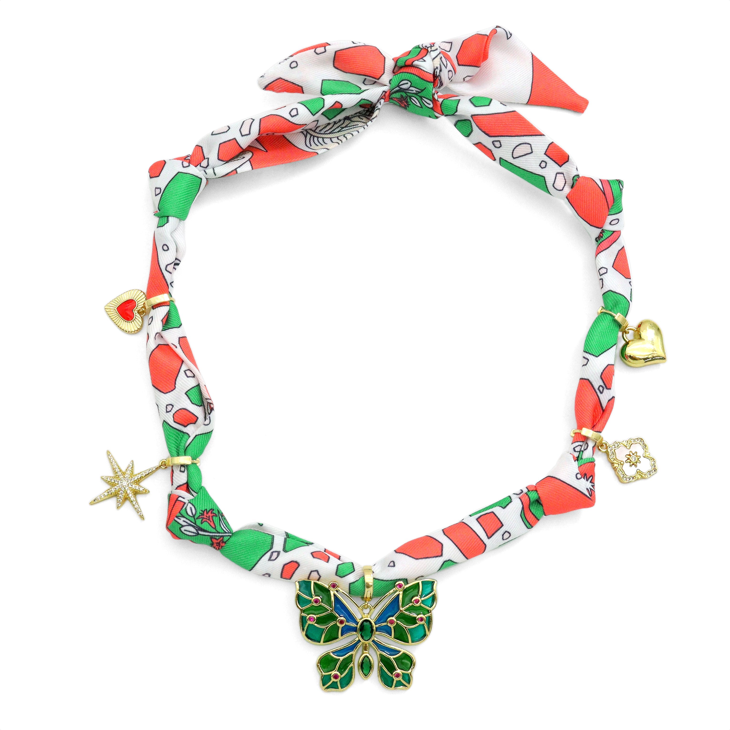 Convertible Scarf Necklace, Adjustable Silk Scarf Statement Necklace, sku#EF806-5
