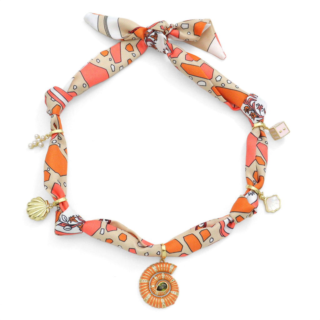 Convertible Scarf Necklace, Adjustable Silk Scarf Statement Necklace, sku#EF806-5