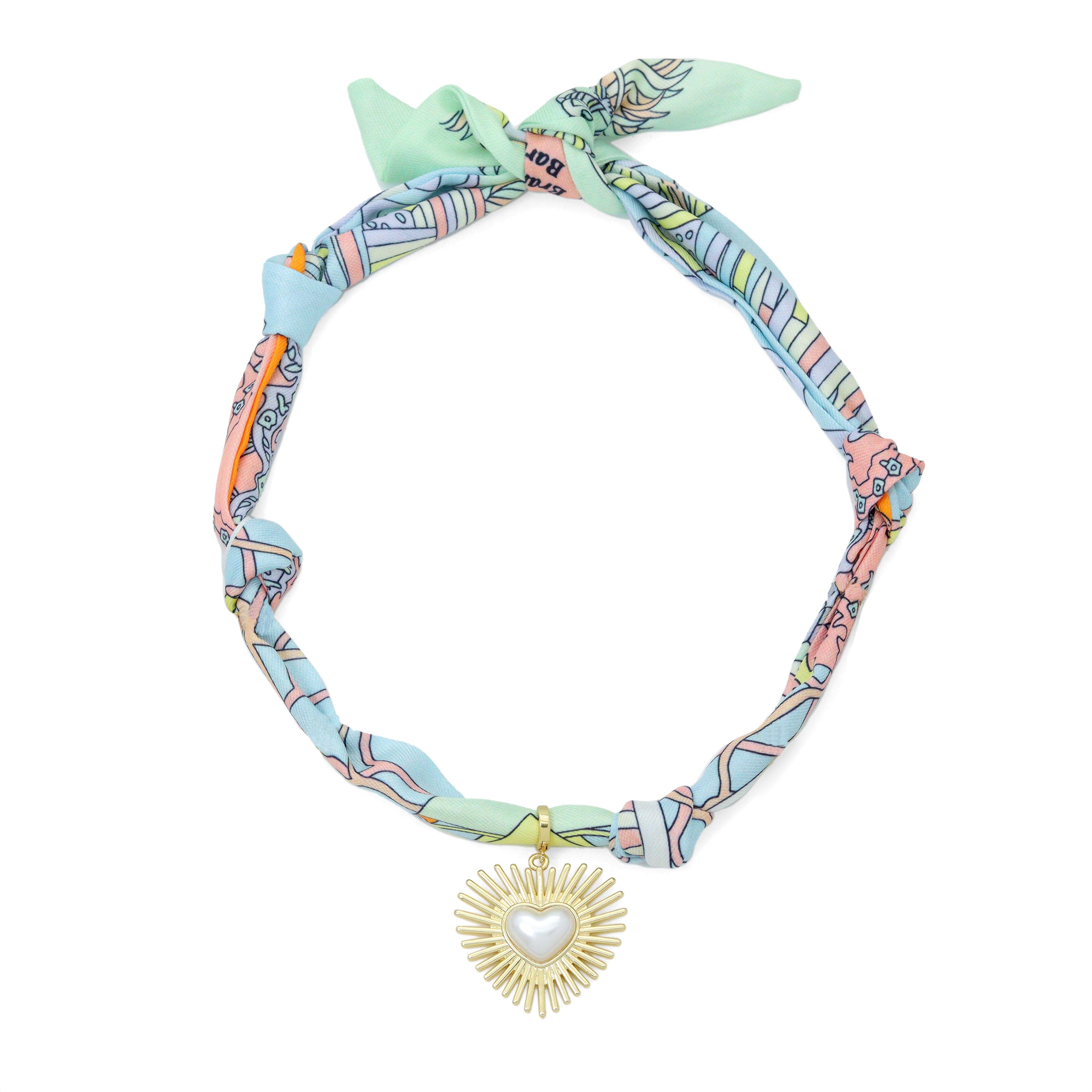 Convertible Scarf Necklace, Adjustable Silk Scarf Statement Necklace, sku#EF806-1