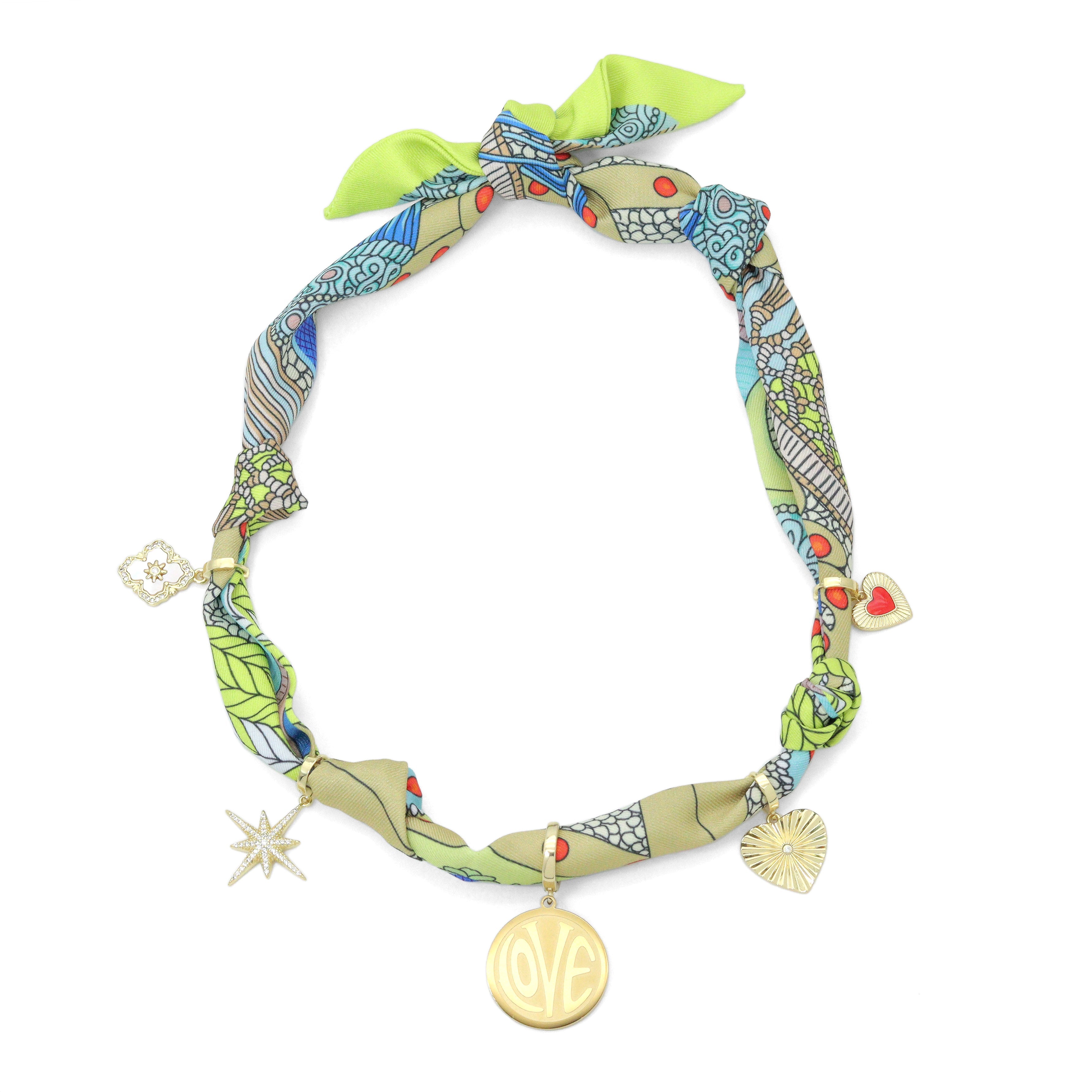 Convertible Scarf Necklace, Adjustable Silk Scarf Statement Necklace, sku#EF808-1