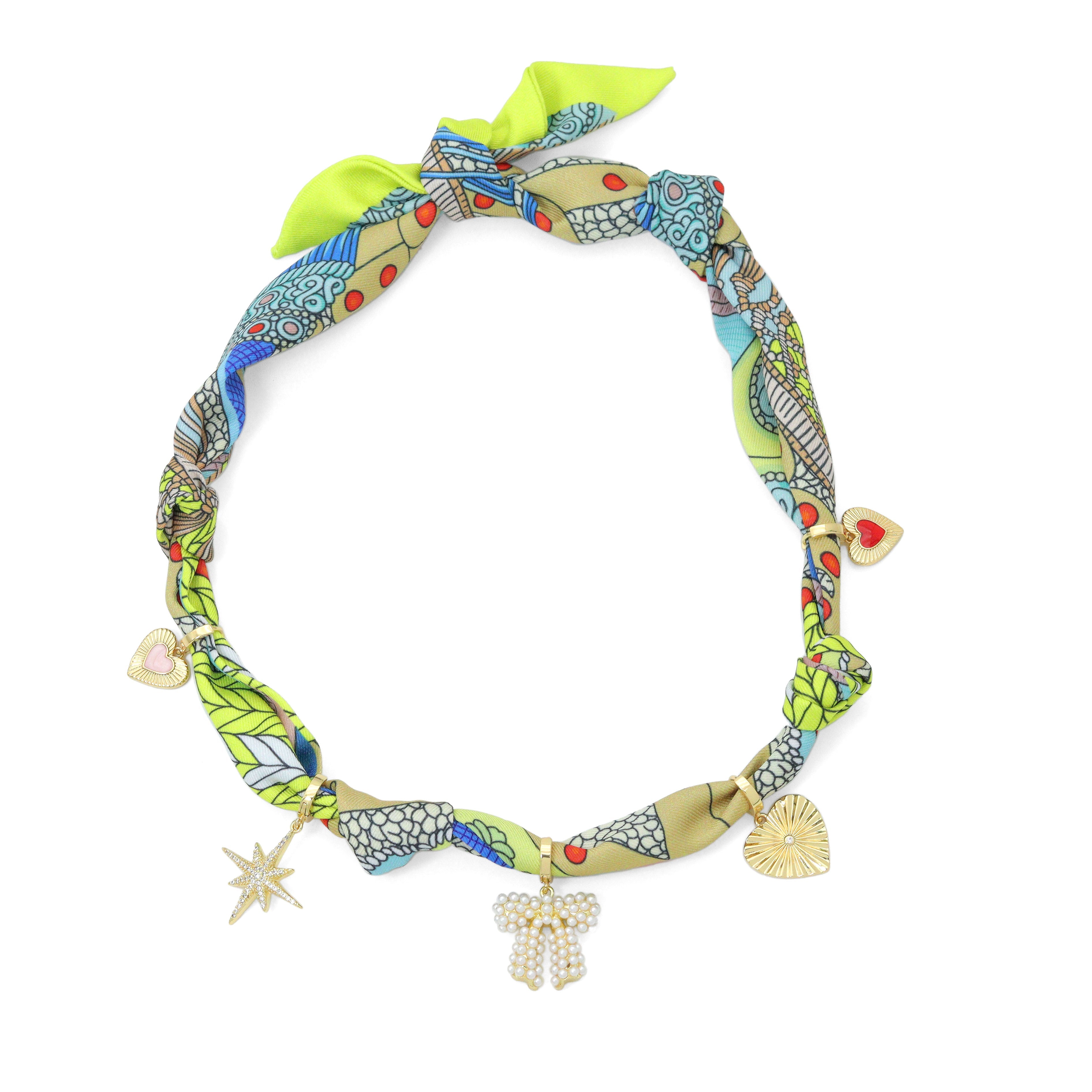 Convertible Scarf Necklace, Adjustable Silk Scarf Statement Necklace, sku#EF808-1