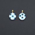 Blue White Evil Eye Ceramic Coin Pendant charm, Sku#EF820