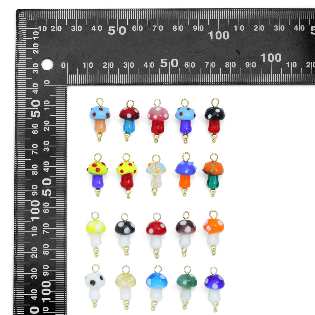 Colorful  Ceramic Mushroom charm For Necklace Bracelet Jewelry Making Supply, Sku#EF821
