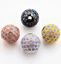 CZ Micro Pave white Opal Round Ball Bead, Cubic Zirconia Pave Beads,  Pave Shamballa Ball beads, CZ Space Beads 8mm/10mm,sku#G409