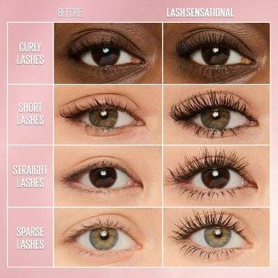 Maybelline Lash Waterproof Sensational Lengthening Mascara Blackest Black 0.32 fl oz - New