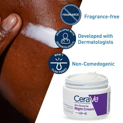 CeraVe Skin Renewing Night Cream Face Moisturizer 1.7 fl oz - Imperfect Box