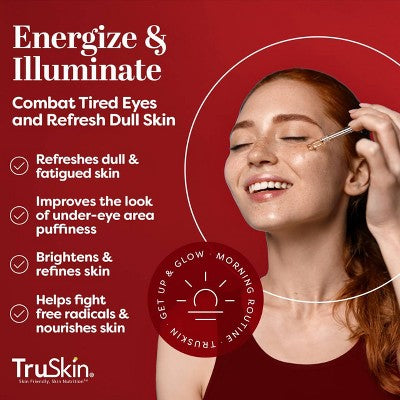 TruSkin Caffeine Facial Serum with Matcha Green Tea and Ginseng 1 fl oz - New