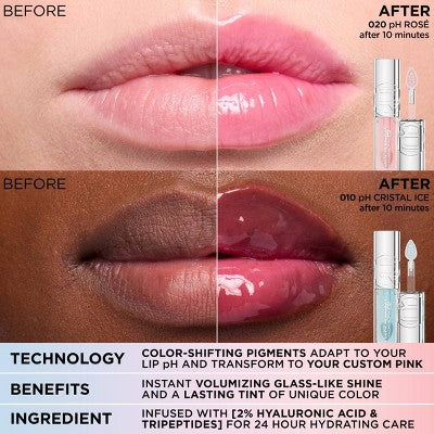 L'Oreal Paris Plump Ambition Hyaluron pH Lip Oil Plumping Lip Gloss Coral 0.16 fl oz - New