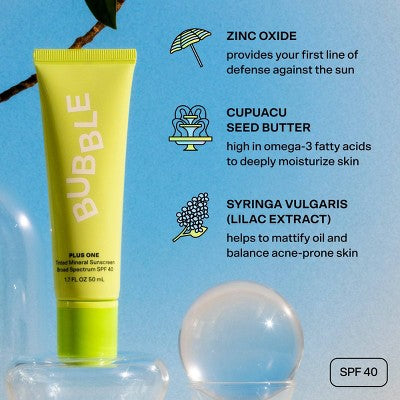 Bubble Skincare Plus One Tinted Mineral - SPF 40 - 1.7 fl oz
