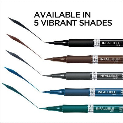 L'Oreal Paris Infallible Grip Precision Felt Tip Waterproof Eyeliner 610 Gray 0.034 fl oz - Imperfect Box