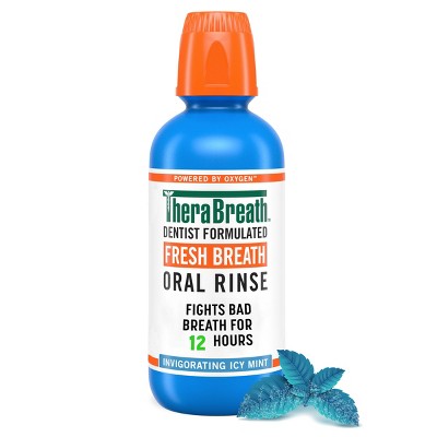 TheraBreath Fresh Breath Mouthwash Alcohol Free Icy Mint 16 fl oz - New