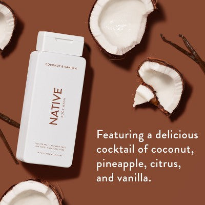 Native Sulfate Free Body Wash Coconut & Vanilla 18 fl oz - Imperfect Container
