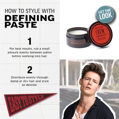 American Crew Men's Medium Hold and Low Shine Hair Defining Hair Gel Paste 3oz - Imperfect Container