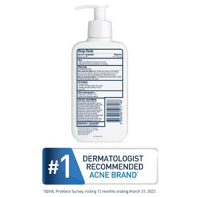CeraVe Acne Face Cleanser 2% Salicylic Acid; Purifying Clay Oily Skin 16 fl oz - Imperfect Container