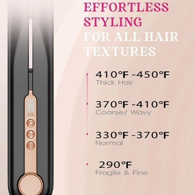 NICEBAY Airflow Styler, Titanium Hair Straightener & Curling Iron with Cooling Air Vents, 5 Temps, Dual Voltage & Auto Shutoff - Imperfect Box