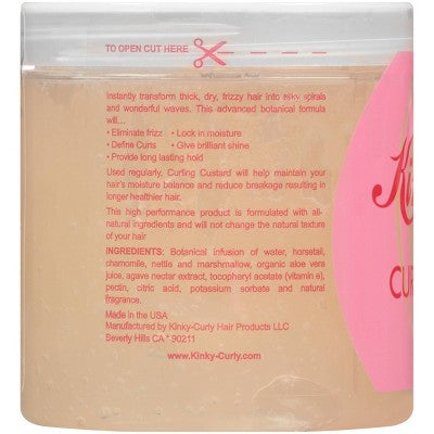 Kinky-Curly Original Curling Custard Natural Hair Styling Gel 8oz - New