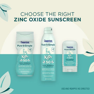Coppertone Pure and Simple Kids Mineral Sunscreen Lotion SPF 50 6 fl oz - Imperfect Container