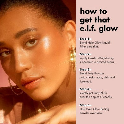 e.l.f. Halo Glow Liquid Filter Highlighter 6.5 Deep 1.06 fl oz - New