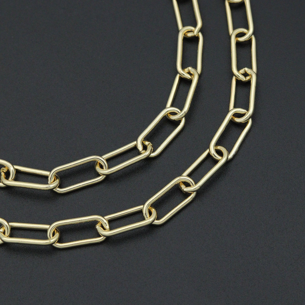 Paperclip Link Chain Necklace with CZ Lobster, sku#EF816
