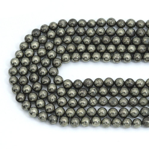 Quality Natural Pyrite 8mm/10mm, Pyrite Gemstone Beads, 15.5inch strand, SKU#U2280