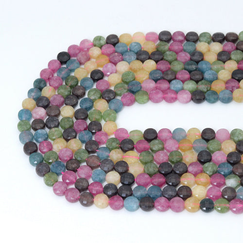 Natural Multicolor Jade 4mm Coin Shape, 16inch full strand, sku#U2248
