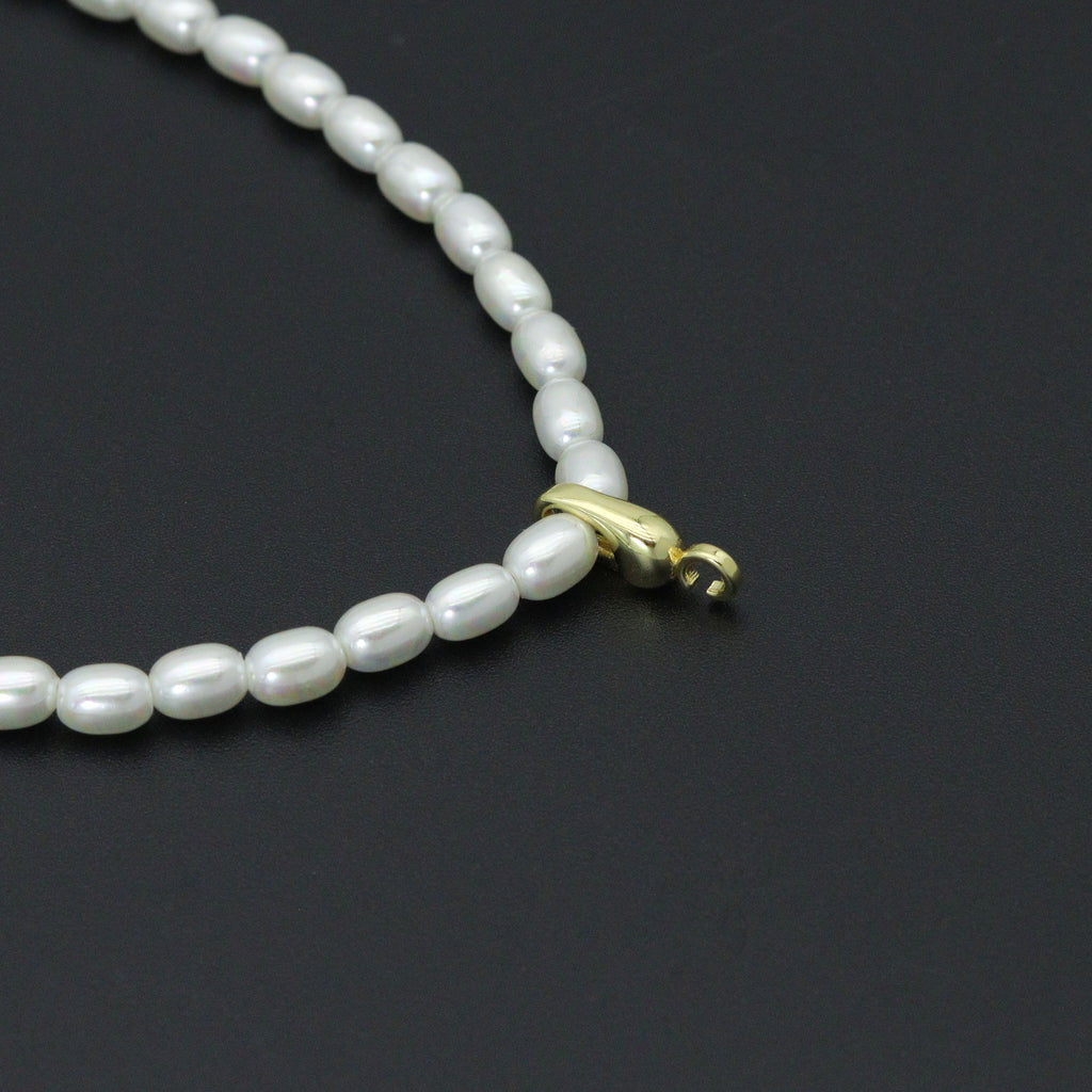 Rice Shape Pearl necklace , Sku#EF797
