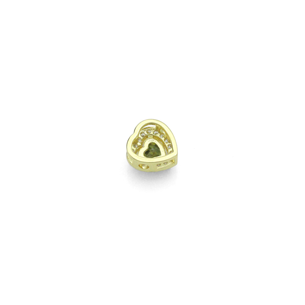 CZ Gold Heart Shaple Birthstone Pendant charm, Sku#LX919