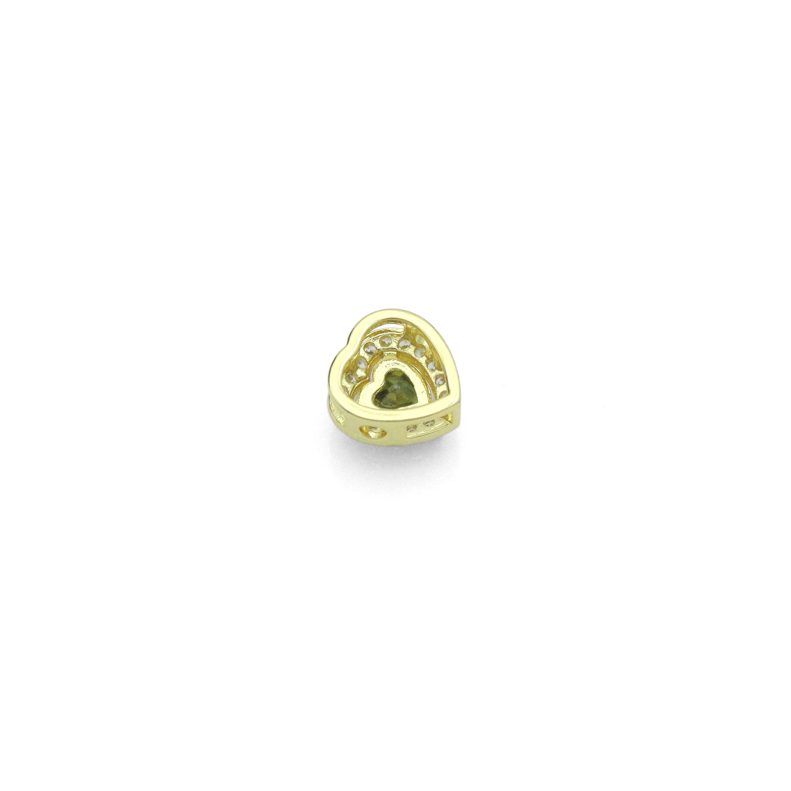 CZ Gold Heart Shaple Birthstone Pendant charm, Sku#LX919