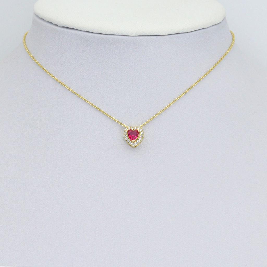 CZ Gold Heart Shaple Birthstone Pendant charm, Sku#LX919