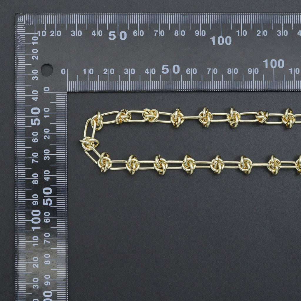 Wholesale Gold Stainless Steel Knotted chain by Yard, sku#LX899