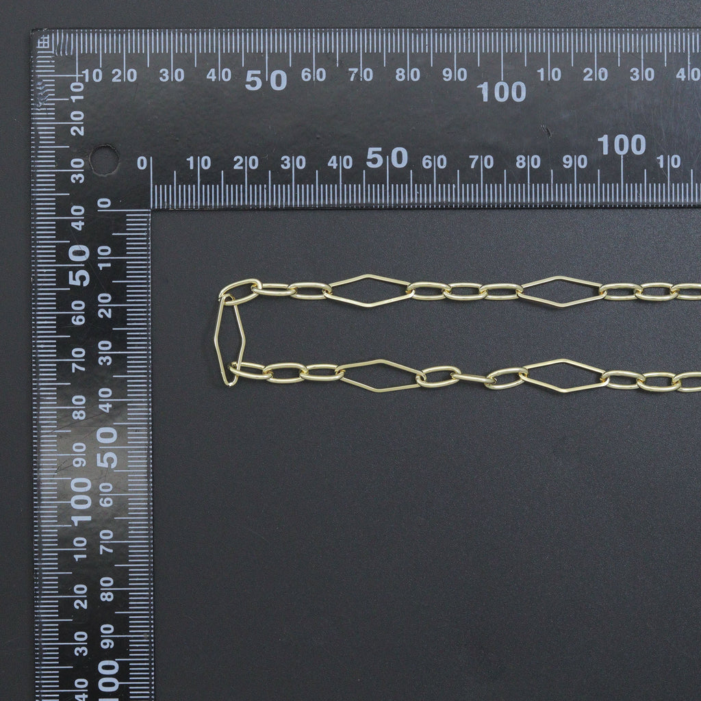 Wholesale Gold Silver Mixed Shape Stainless Chain By Yard, sku#LX907