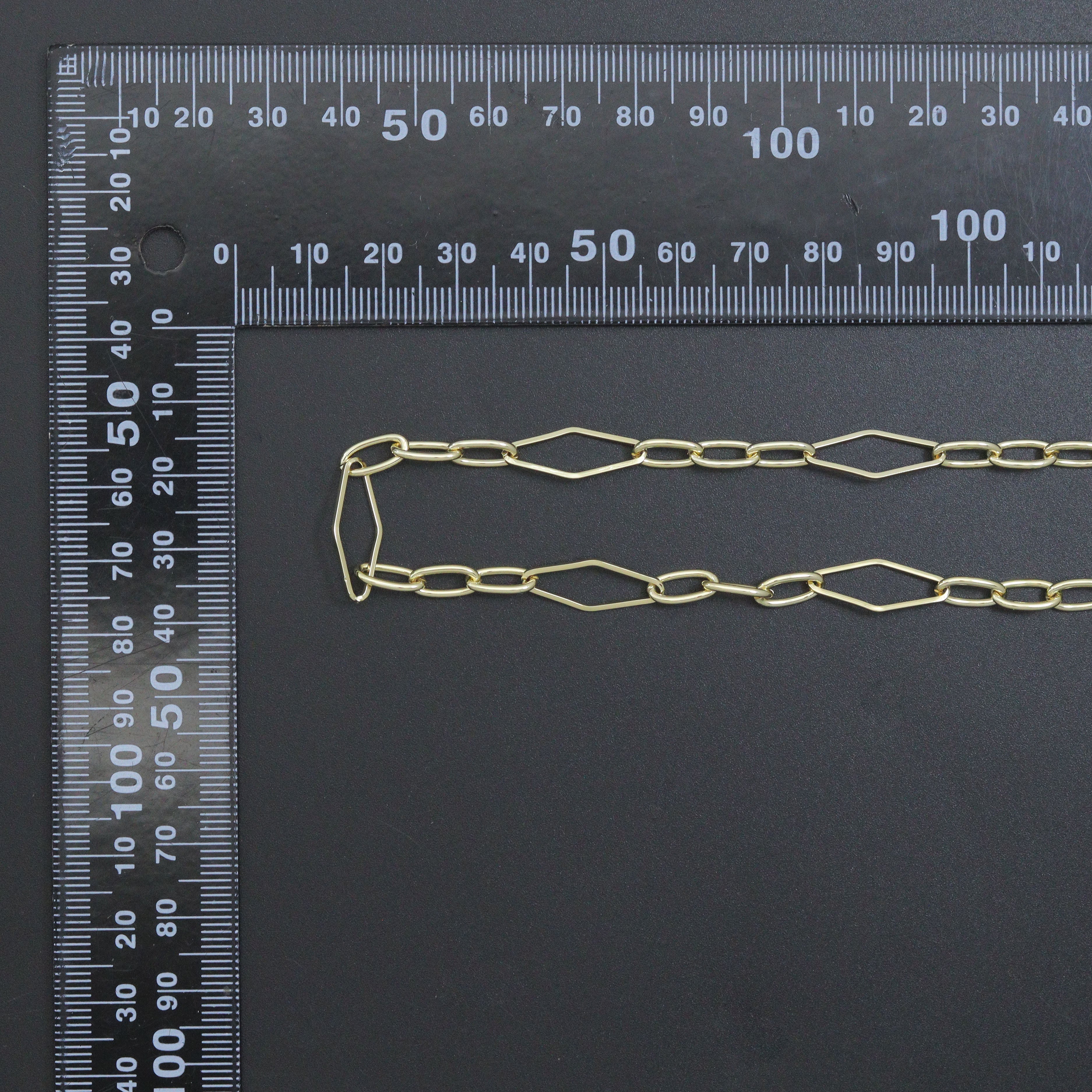 Wholesale Gold Silver Mixed Shape Stainless Chain By Yard, sku#LX907