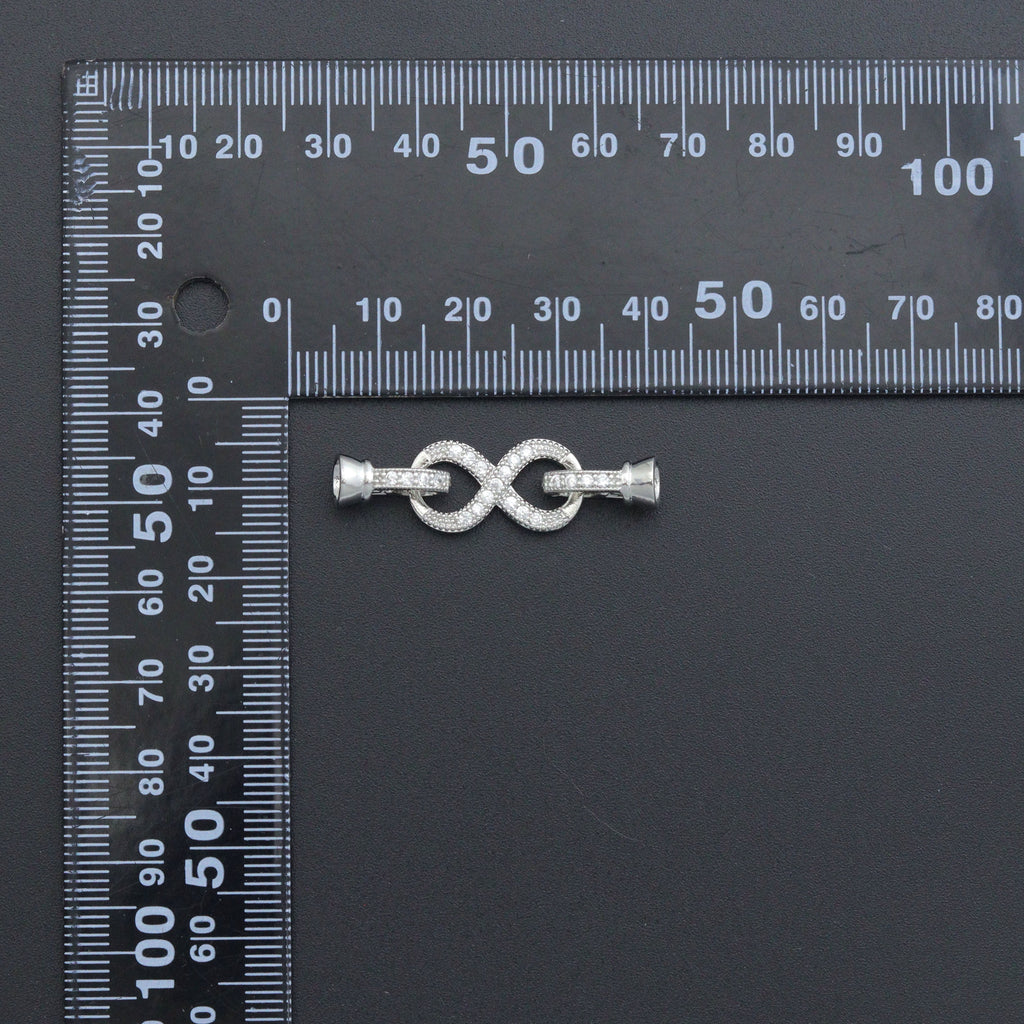 Silver Clear CZ Infinity clasp, Sku#LX877