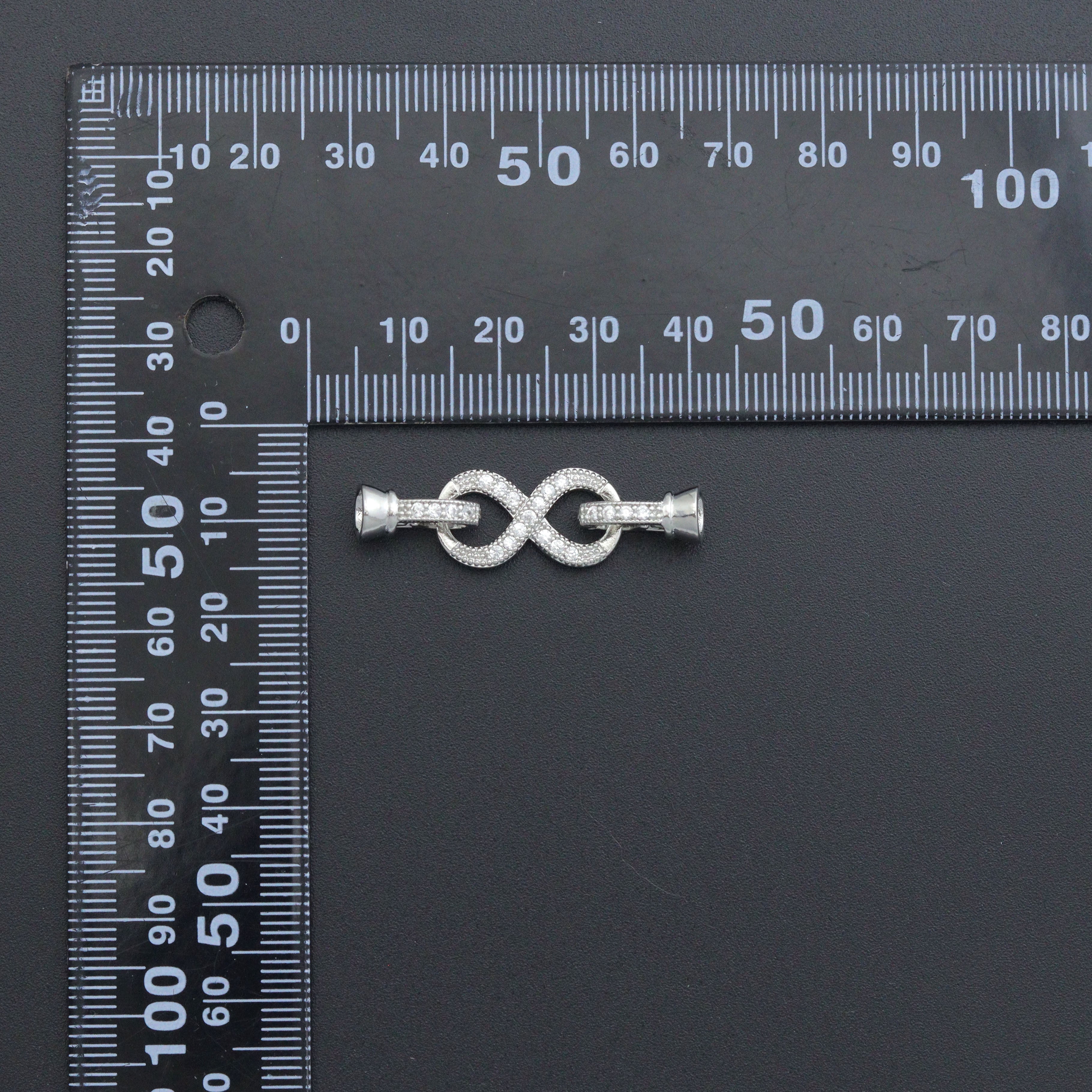 Silver Clear CZ Infinity clasp, Sku#LX877