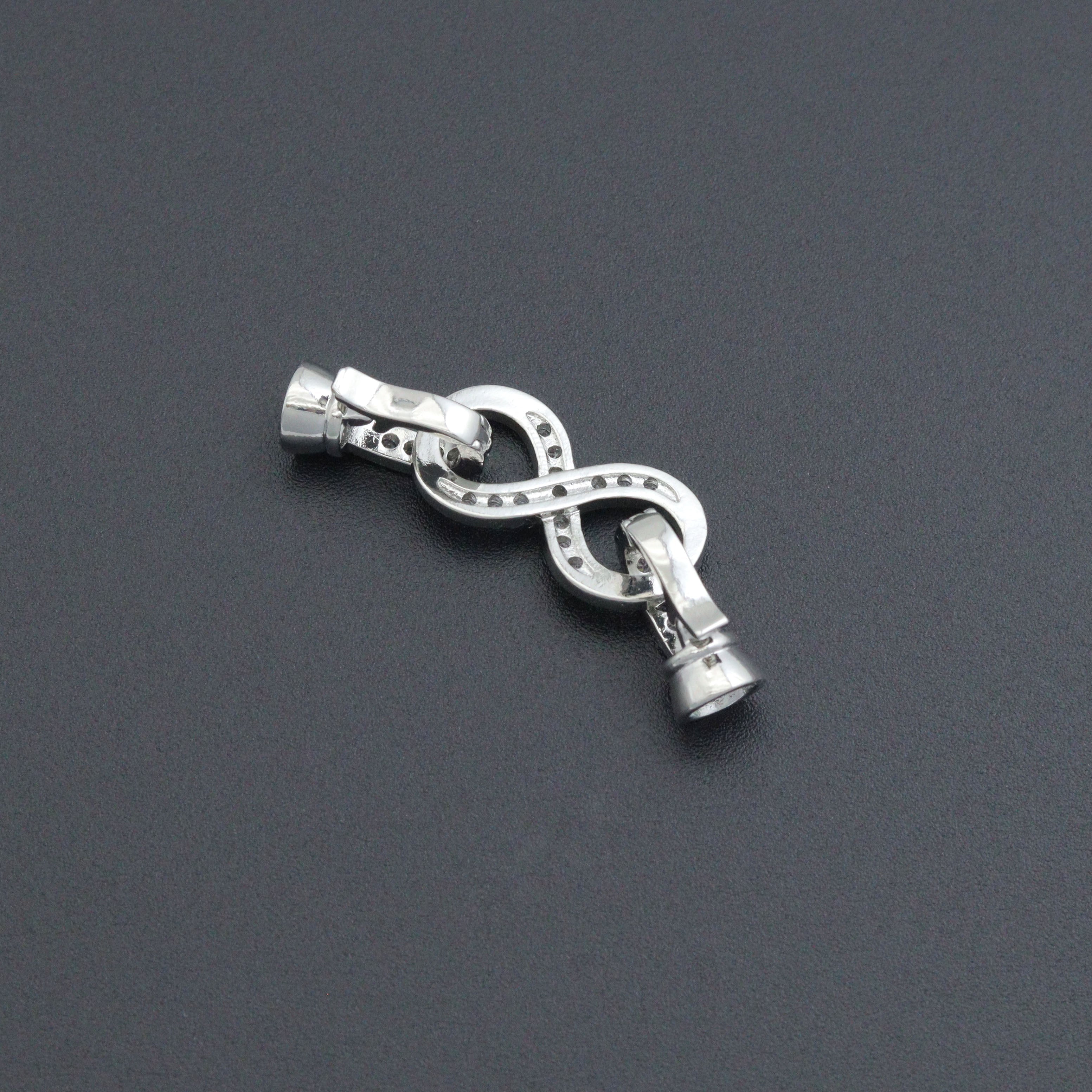 Silver Clear CZ Infinity clasp, Sku#LX877