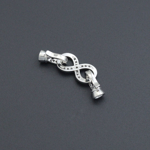 Silver Clear CZ Infinity clasp, Sku#LX877