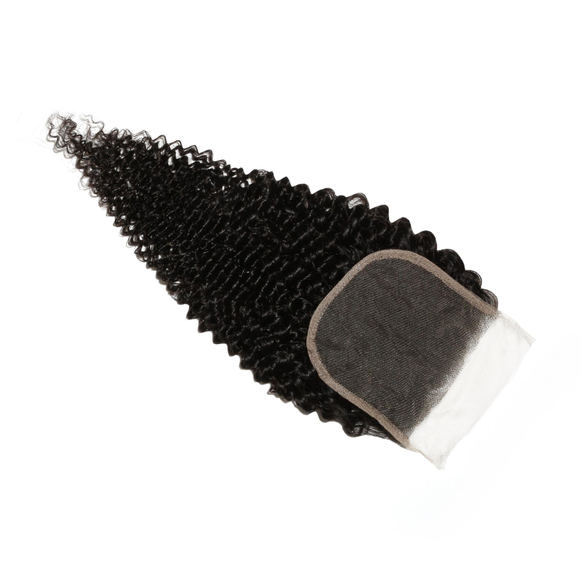 Jerry Curl 4x4 Transparent Lace Human Hair Closure