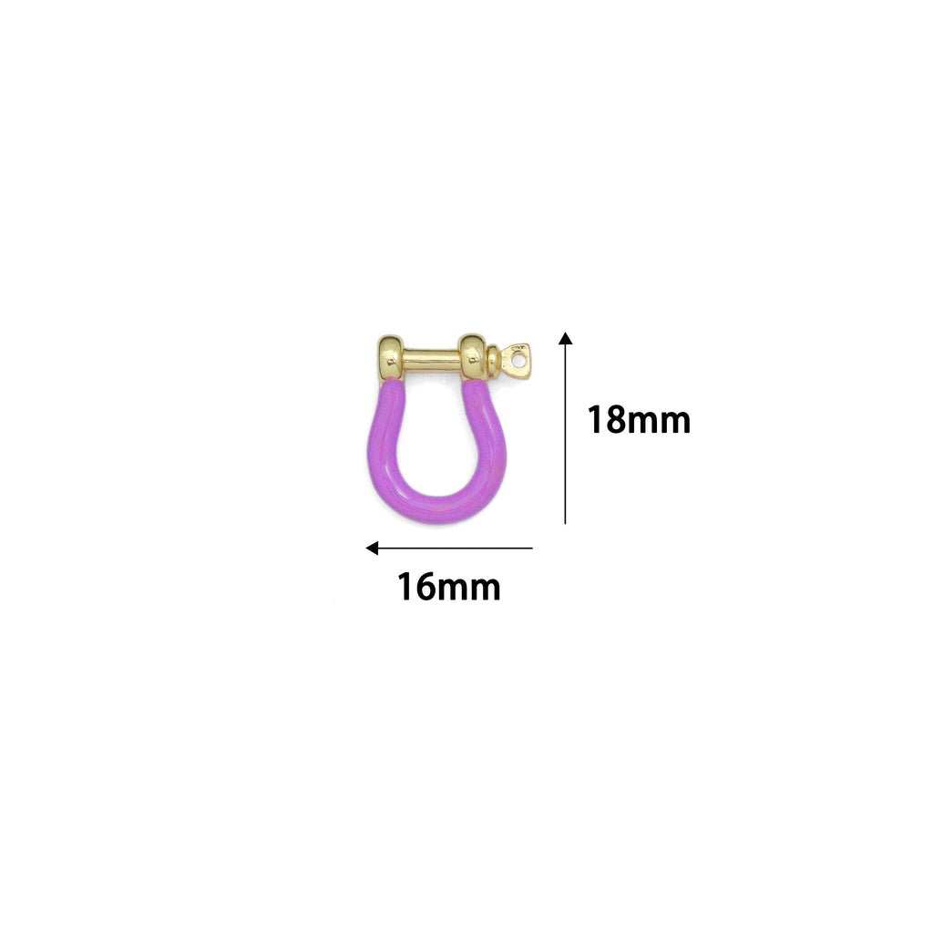 New Colorful Enamel Buckle clasp, Enamel U shape Clasp, White/Pink/Turquoise/Yellow/Lime Clasp Lock, Screw Clasp, 17x18mm,sku#K166