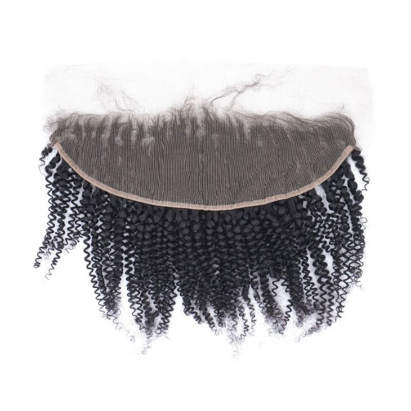 Afro Kinky Curly 13x4 Transparent Lace Human Hair Frontal
