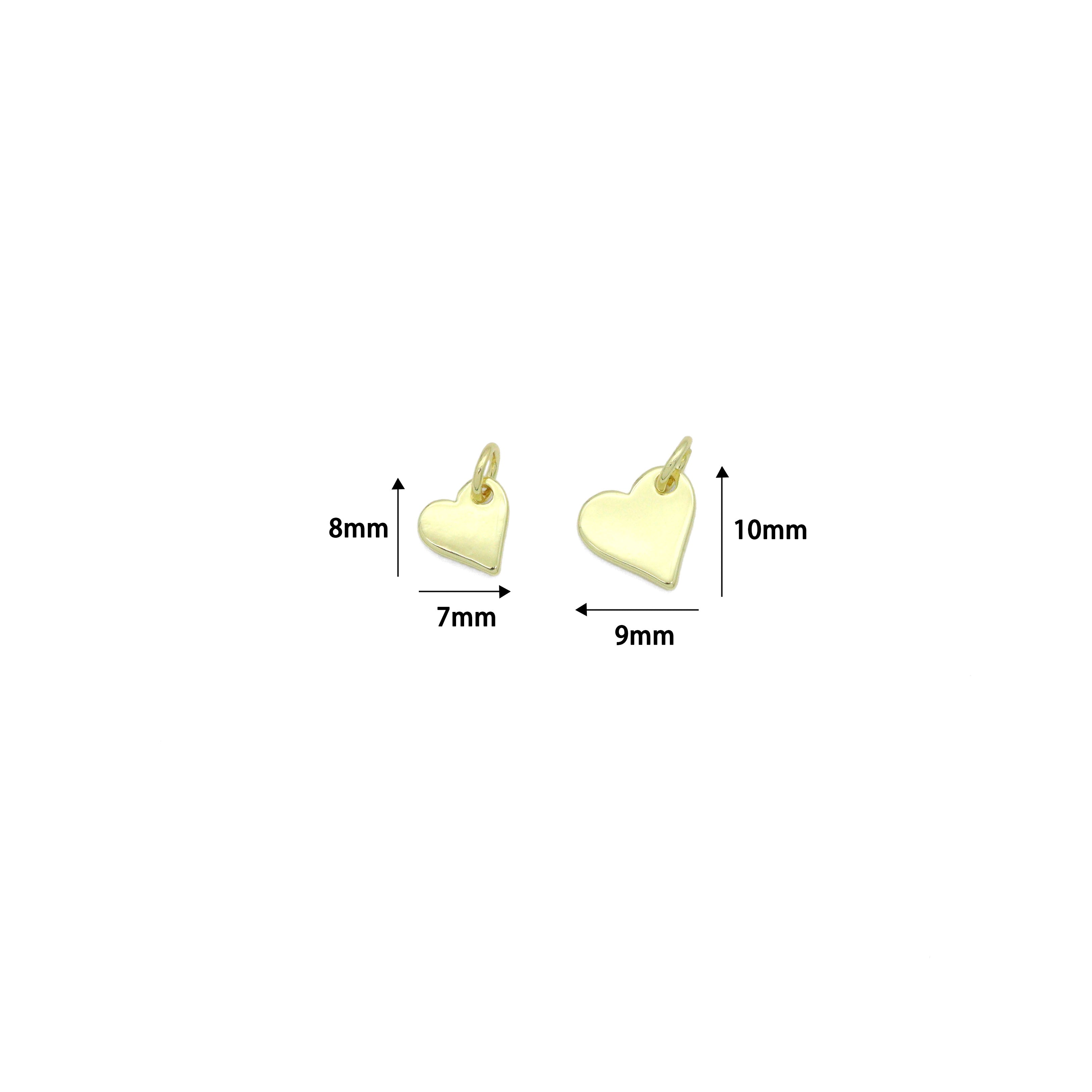 Dainty Gold Heart Pendant charm, Sku#LK1279