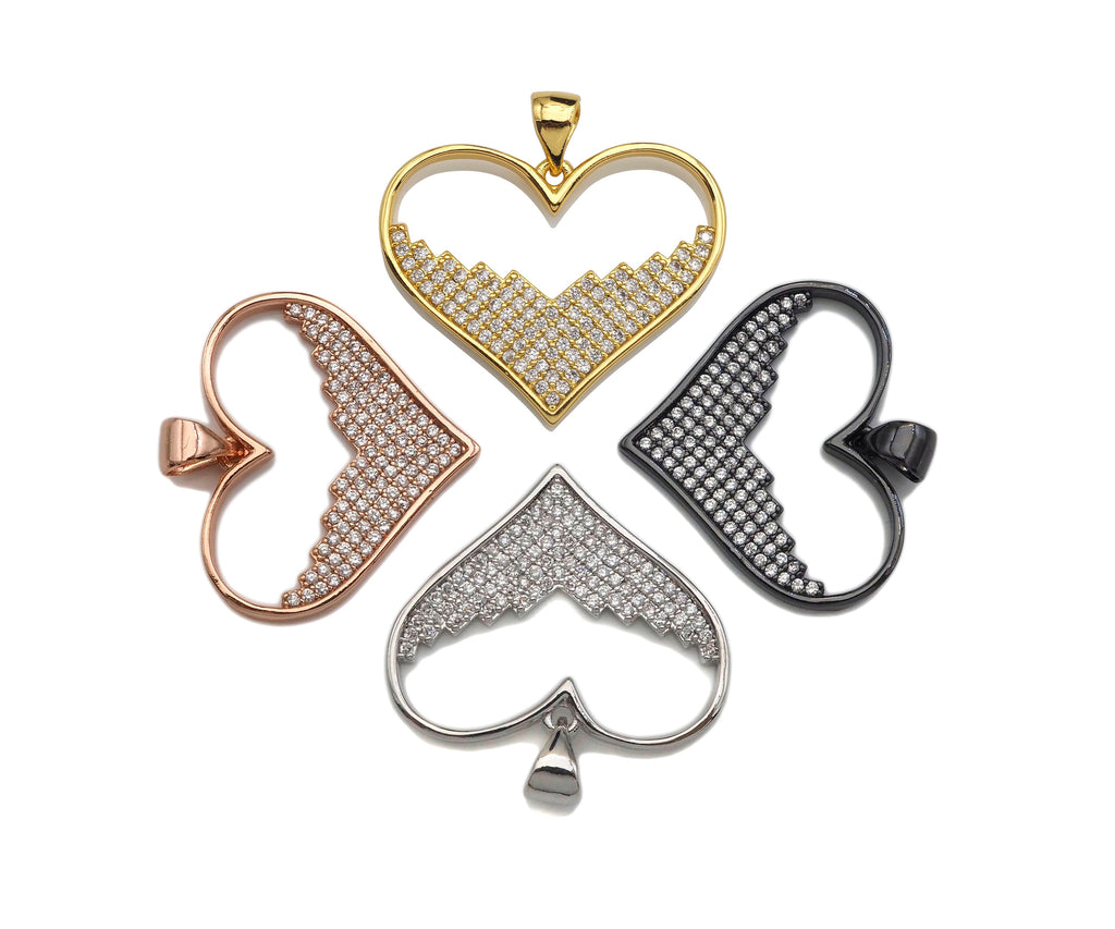 18K Gold Large Heart Shape Pendant,Sku#LK55