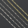 Gold Silver Thin Paperclip Chain by yard, sku#LX811