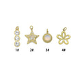 Three dots CZ, Star, Opal Coin, Flower Shape charm, Sku#LX897