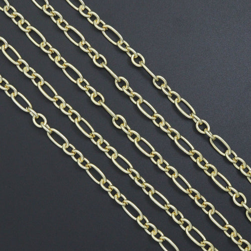 Wholesale Mixed Oval Link Gold Silver Chain, Sku#LX913