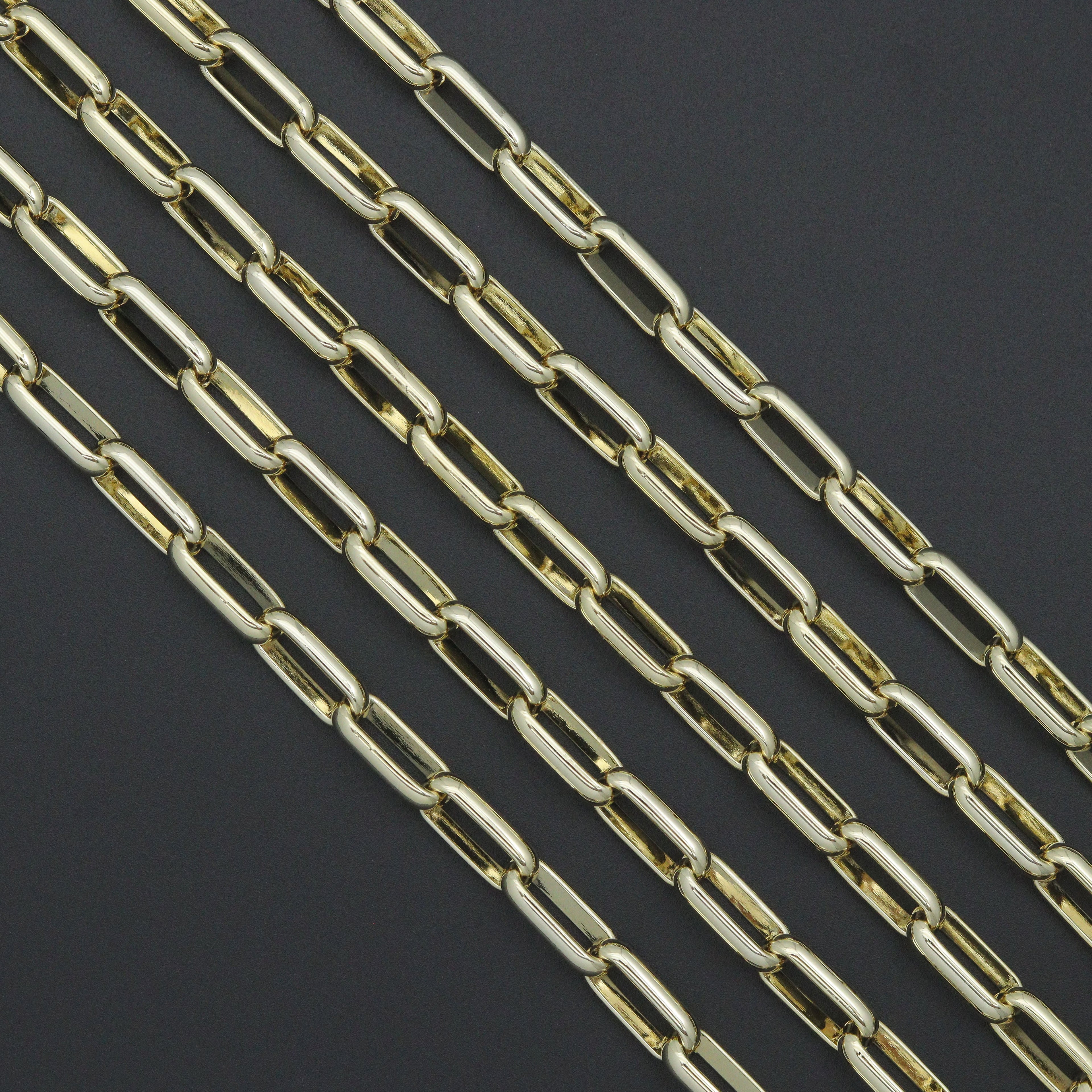 Wholesale chunky rectangle link gold chain by Yard, sku#LX916