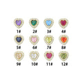 CZ Gold Heart Shaple Birthstone Pendant charm, Sku#LX919