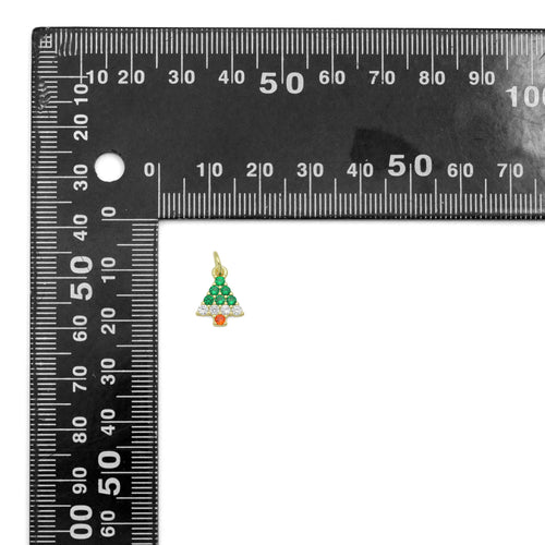 Colorful CZ ChristmasTree charm For Necklace Bracelet Jewelry Making Supply, Sku#LX935