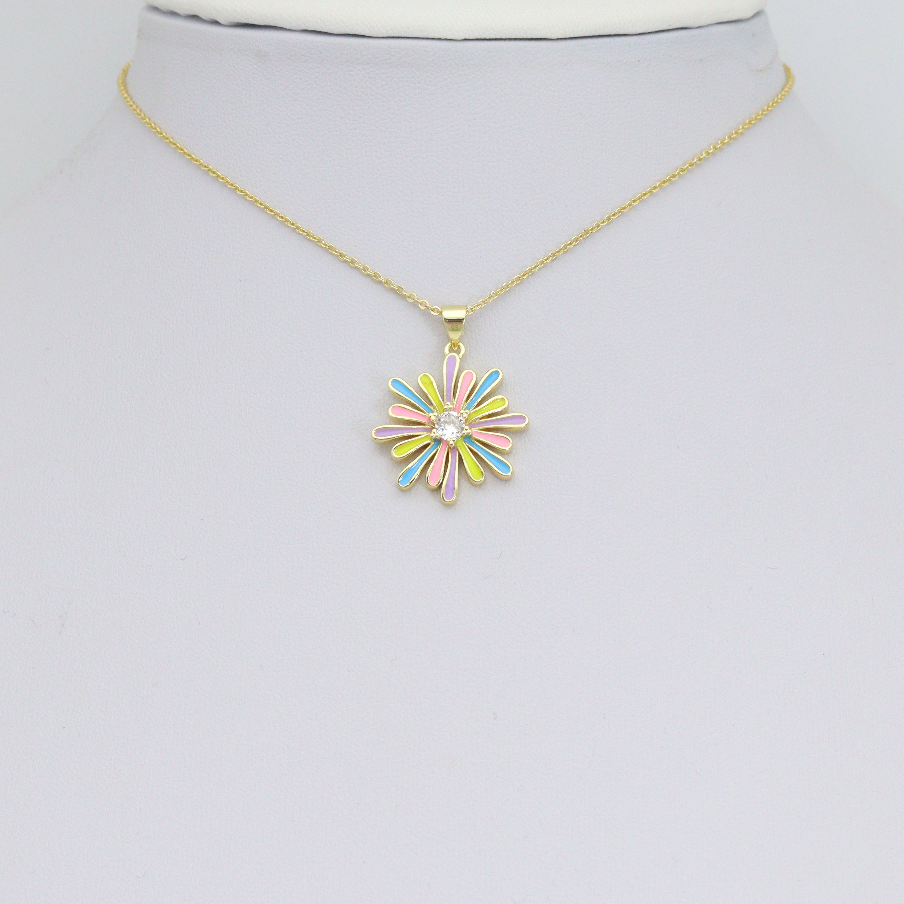 Colorful Enamel Flower charm For Necklace Bracelet Jewelry Making Supply, Sku#LX932/F1447